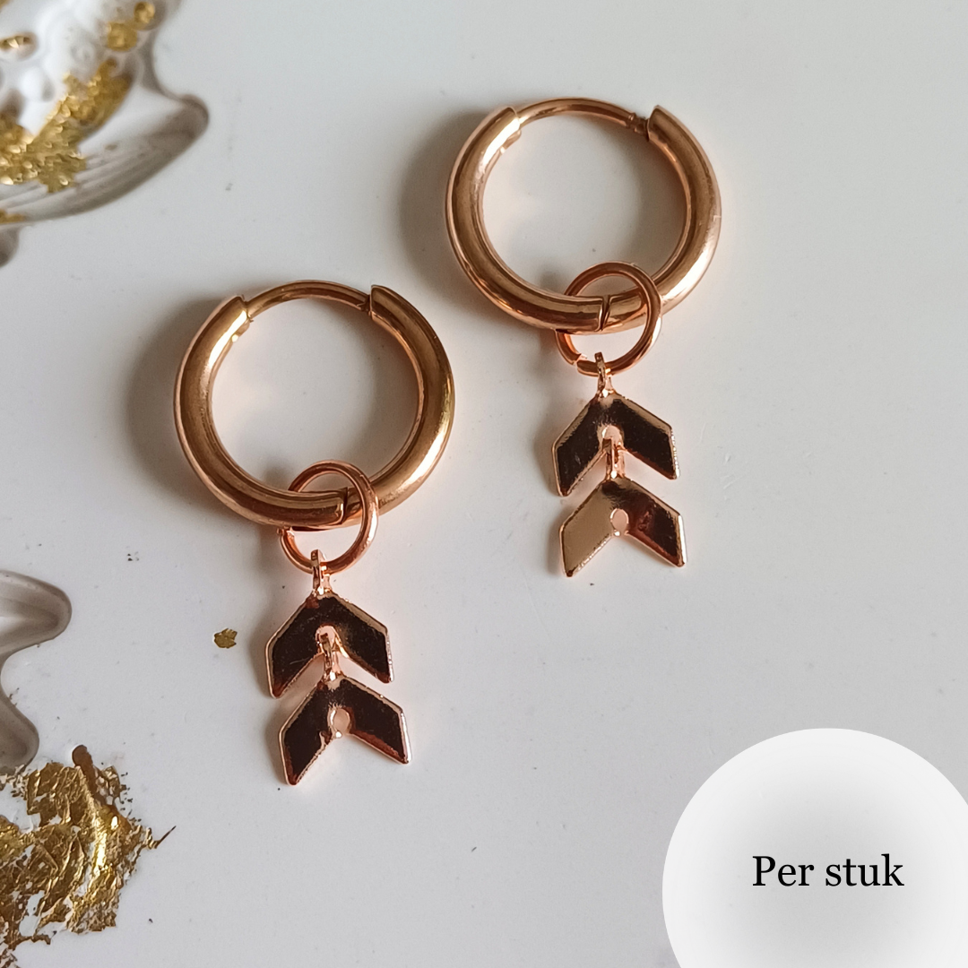Mix & match speelse rose goudkleurige bedel