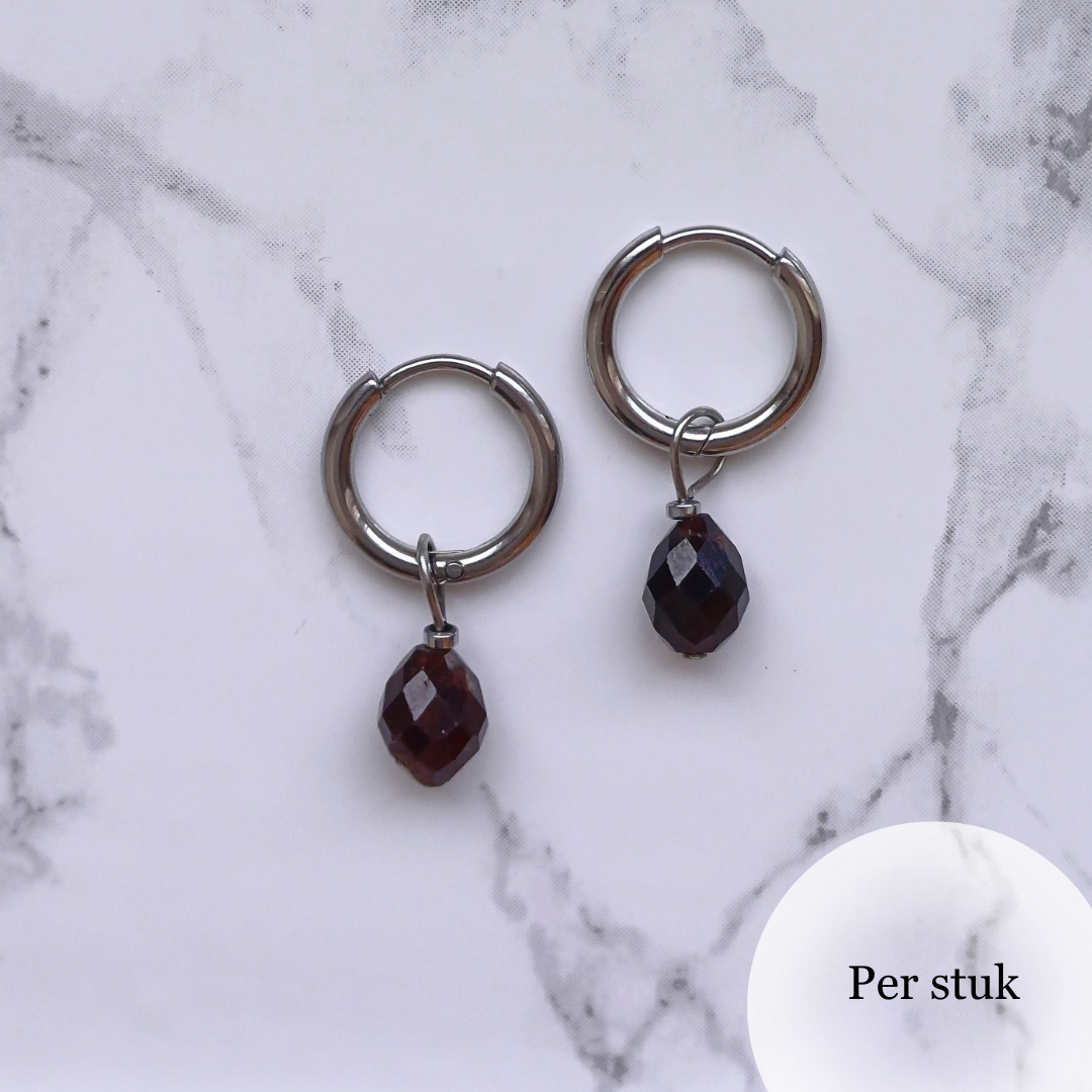 Mix & Match Granaat bedel facetgeslepen zilverkleur