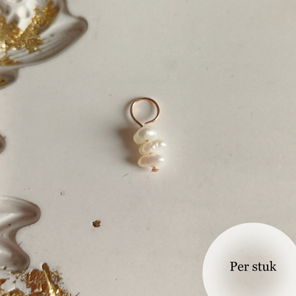 Mix & match bedels met kleine zoetwaterparels rosé goudkleur - tijdloos en elegant
