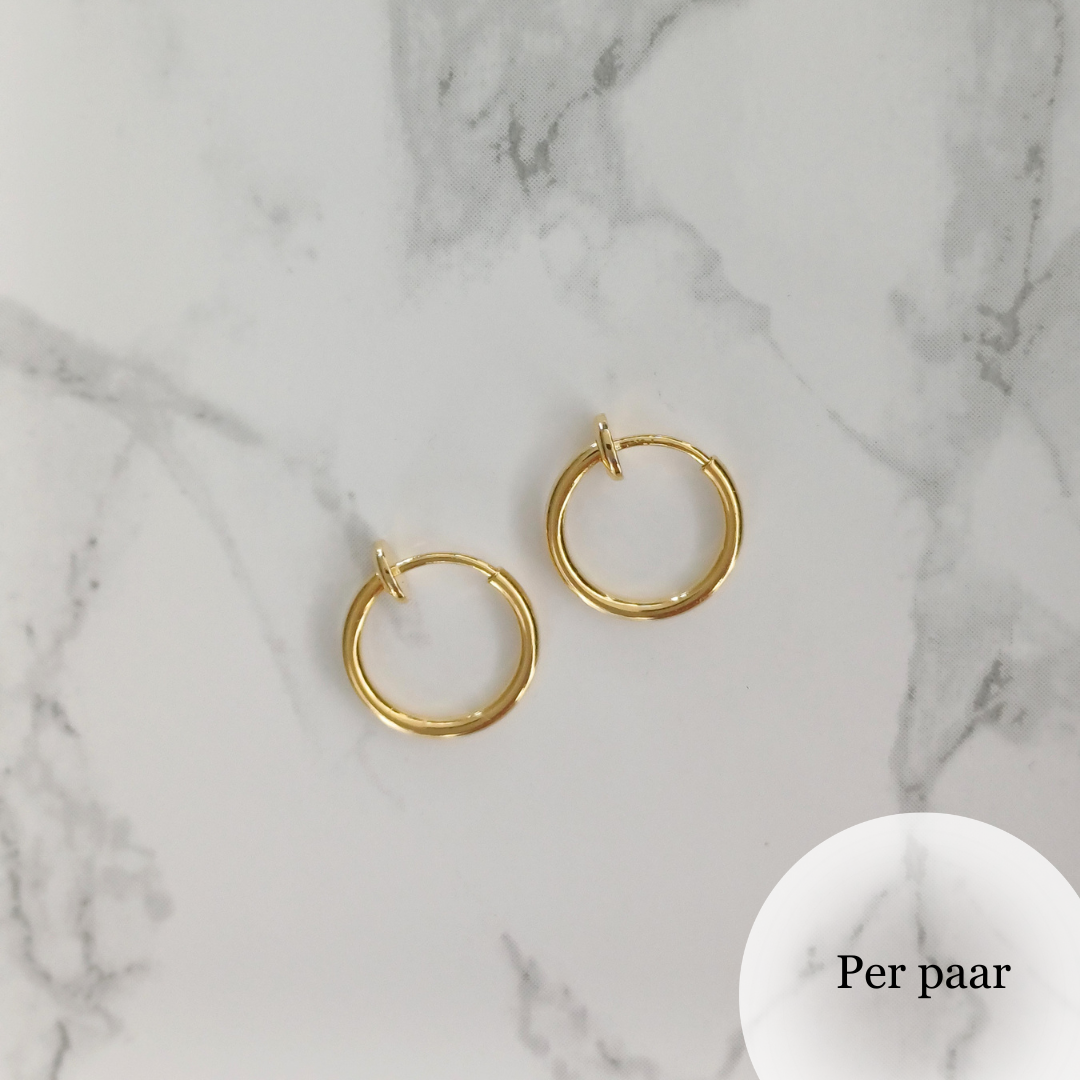 Clip oorbellen RVS goud