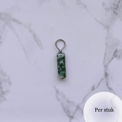 Mix & Match tube bedel van mosagaat groen/wit zilverkleurig