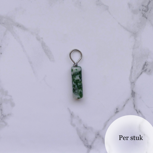 Mix & Match tube bedel van mosagaat groen/wit zilverkleurig