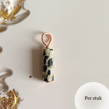 Mix & match bedels met staafvormige Dalmatiër Jaspis rosé goudkleur