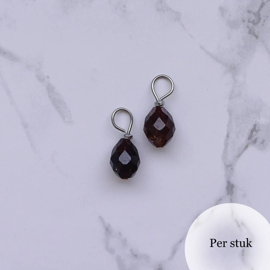 Mix & Match Granaat bedel facetgeslepen zilverkleur