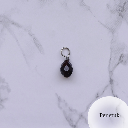 Mix & Match Granaat bedel facetgeslepen zilverkleur