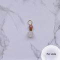 Mix & Match bedel met witte kwarts en roze chalcedoon & agaat goudkleur