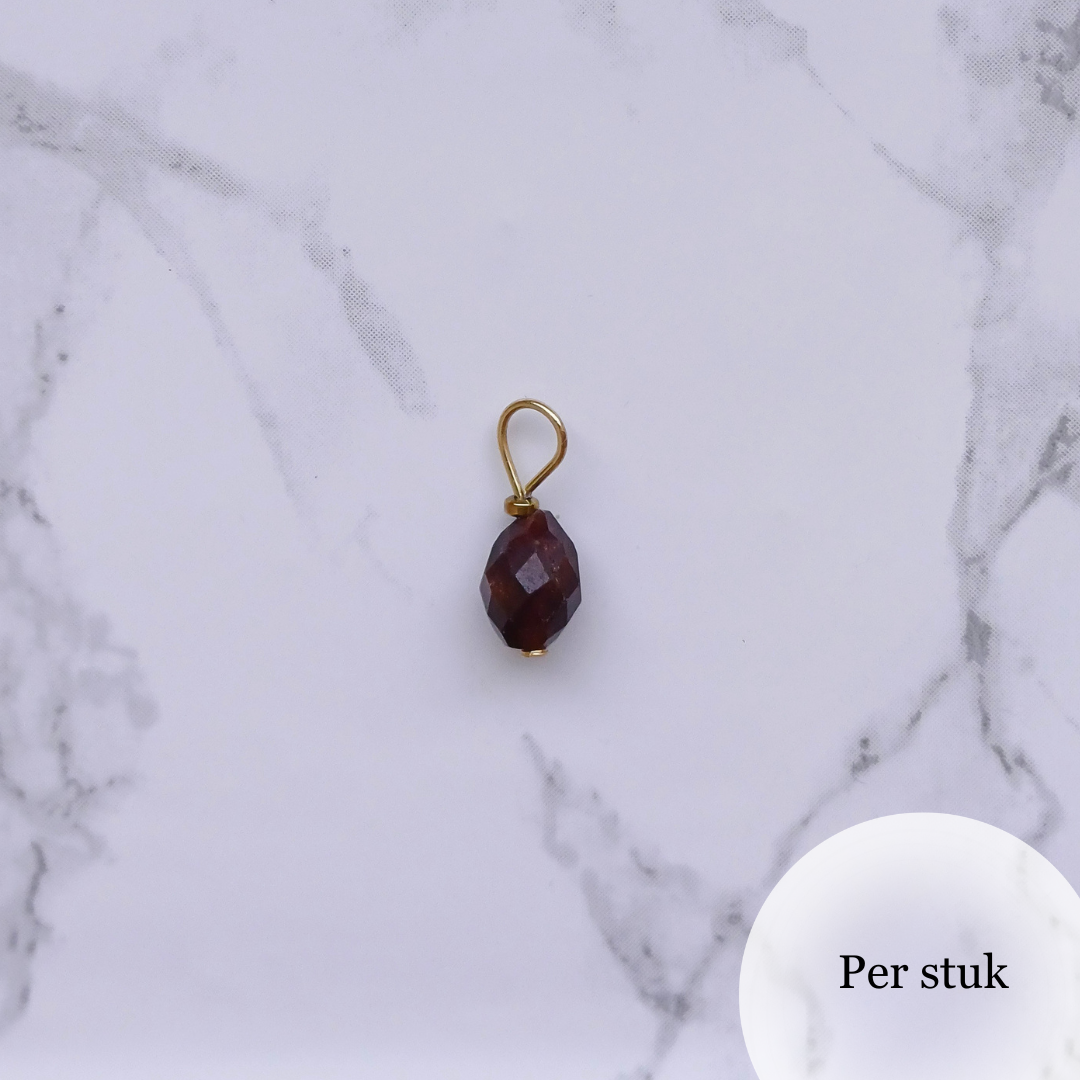 Mix & Match Granaat bedel facetgeslepen goudkleur