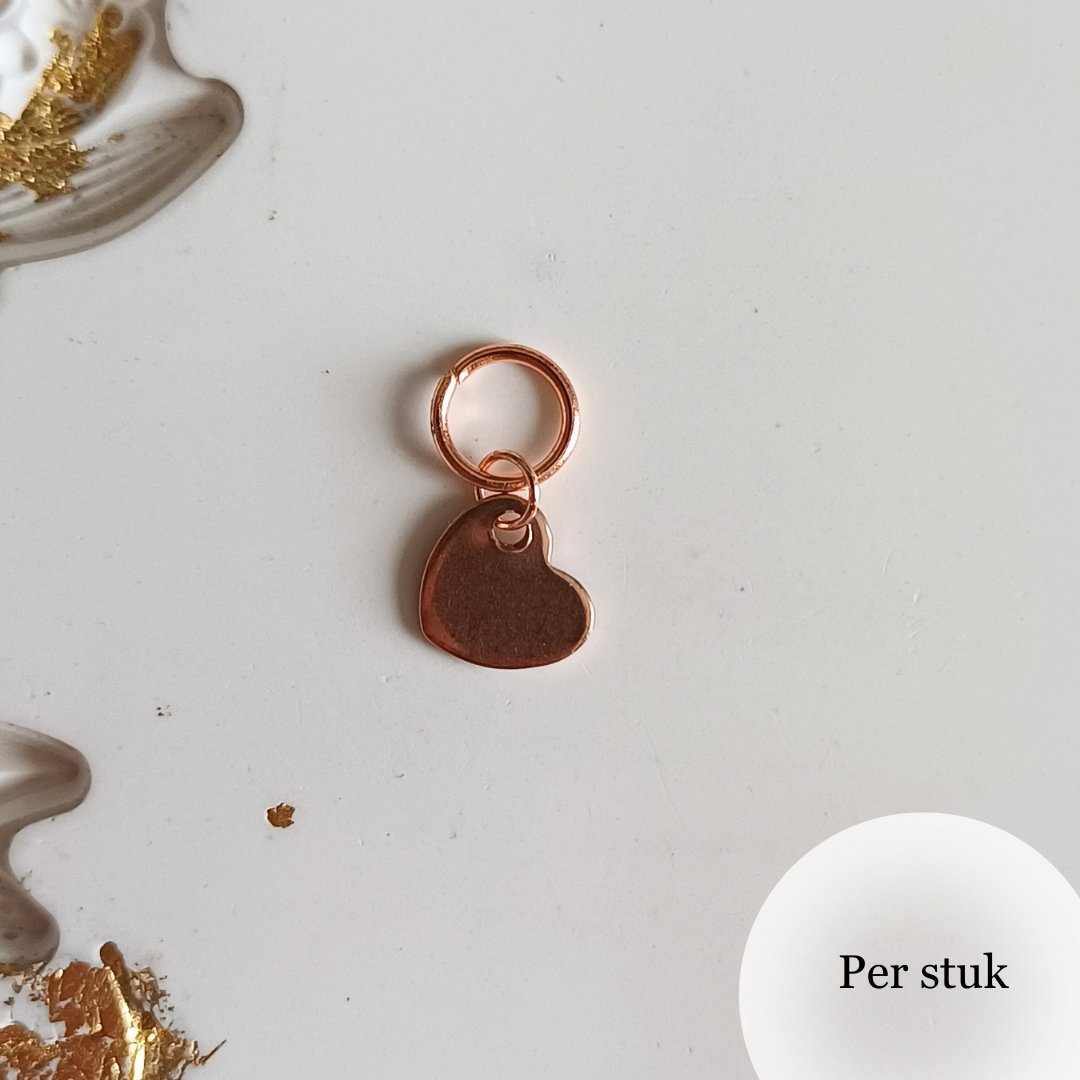 Mix & match rosé goudkleurige hartjes bedels