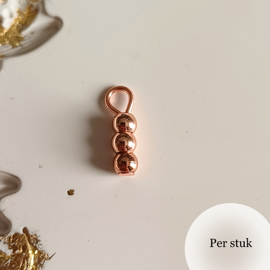 Mix & match bedels met rosé gouden RVS kralen – minimalistisch en elegant