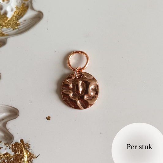 Mix & match rosé gouden oorbel bedels met structuur