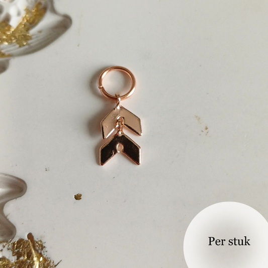 Mix & match speelse rose goudkleurige bedel