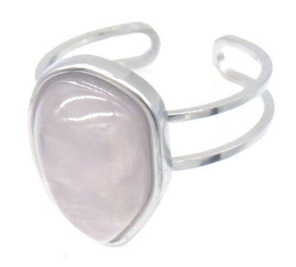 CreEZions RVS ring met grote steen
