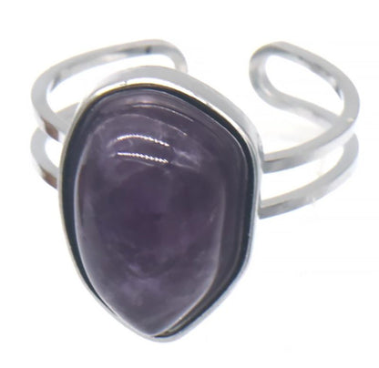 CreEZions RVS ring met grote steen
