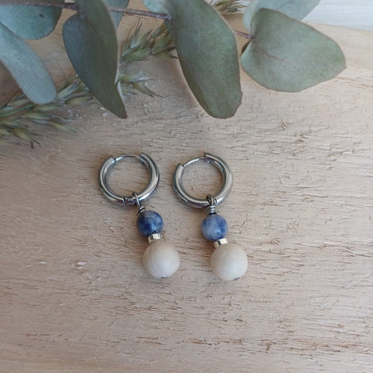 Earrings with Sodalite