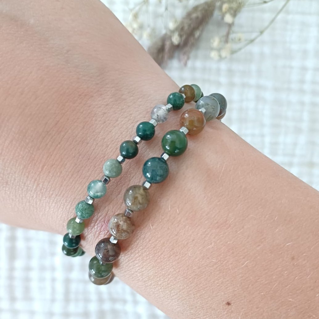 Kralenarmband met Chalcedoon kraaltjes