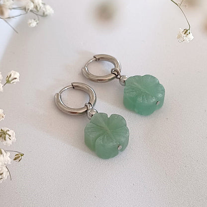 CreEZions oorbellen met groene bloesem bloem oorbellen