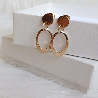 Roségouden RVS oorstekers – minimalistisch en stijlvol