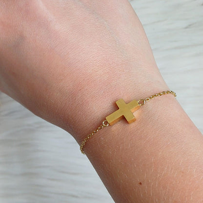 RVS armband met kruisje