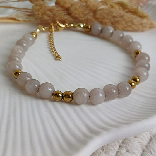 Kralenarmband met grijze Kwarts