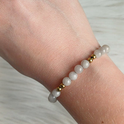 Kralenarmband met grijze Kwarts