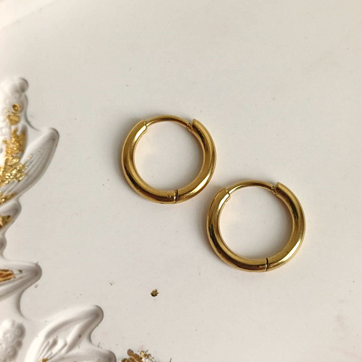 Oorringen 18K gold plated RVS