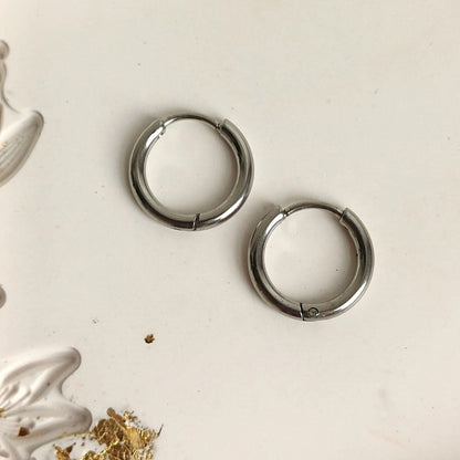 Oorringen zilver RVS