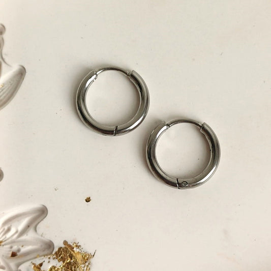 Oorringen zilver RVS
