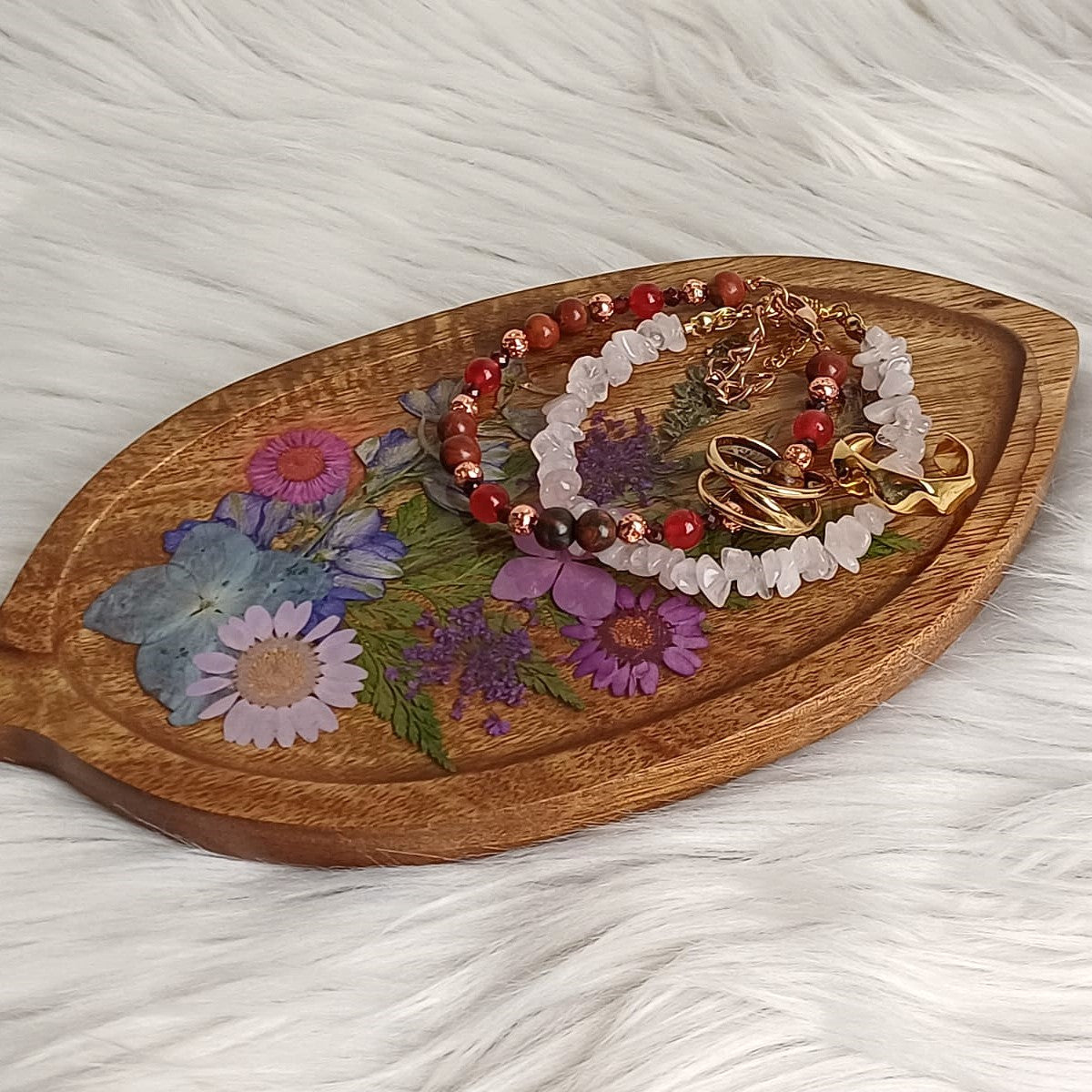 Houten schaaltje bladvorm