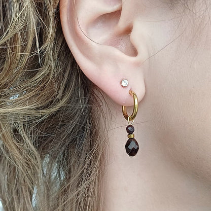 CreEZions granaat oorbellen met bloedkralen