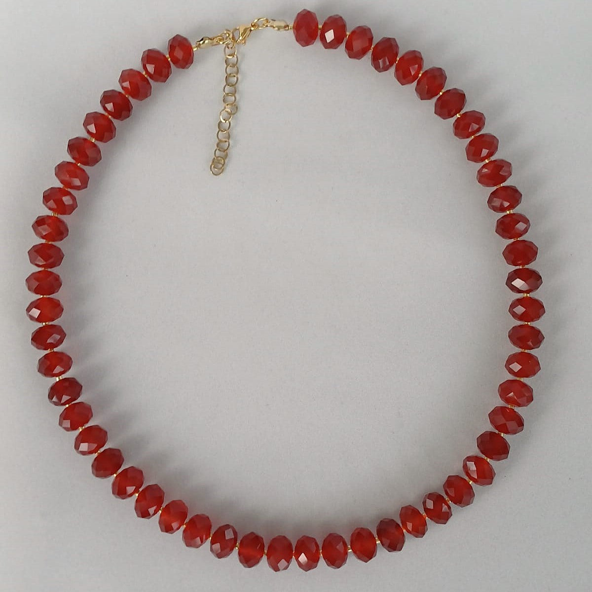 Dames ketting met carneool – stijlvolle edelsteen ketting met rode kralen