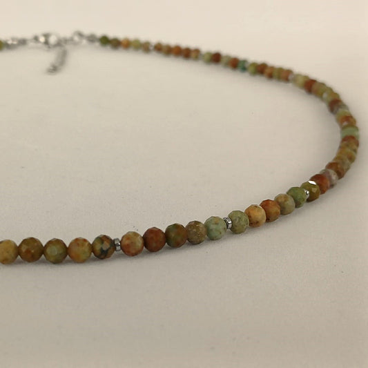 Dames ketting met chrysocolla en lapis lazuli