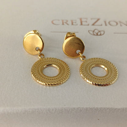 Gouden RVS oorstekers – stijlvolle stainless steel oorbellen met ronde bedel