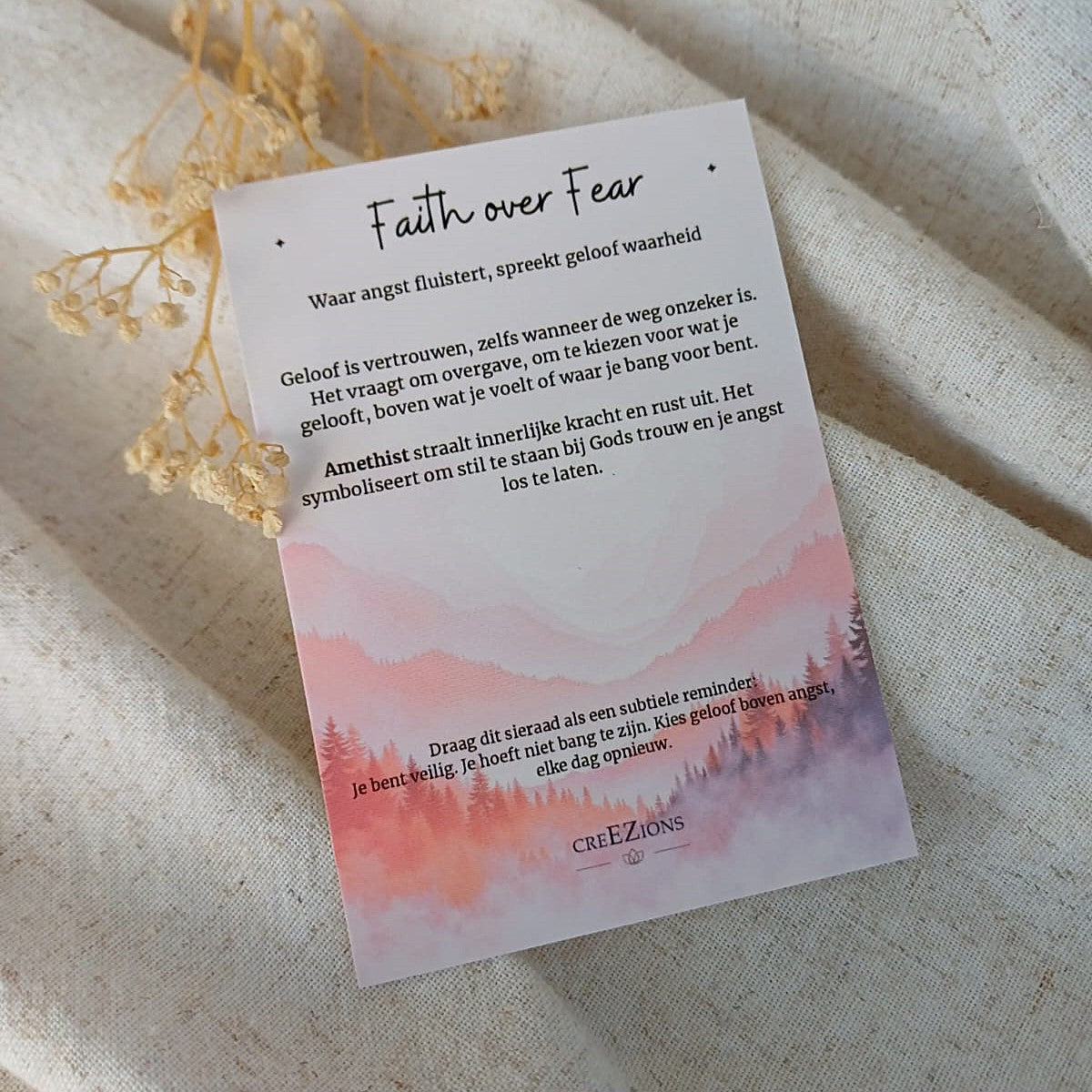 Faith over Fear - Ketting met Amethist