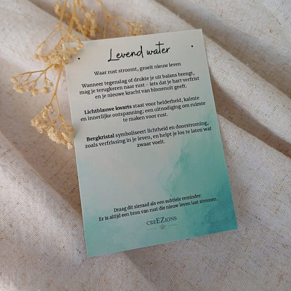 Levend Water - Ketting met blauwe Kwarts & Bergkristal
