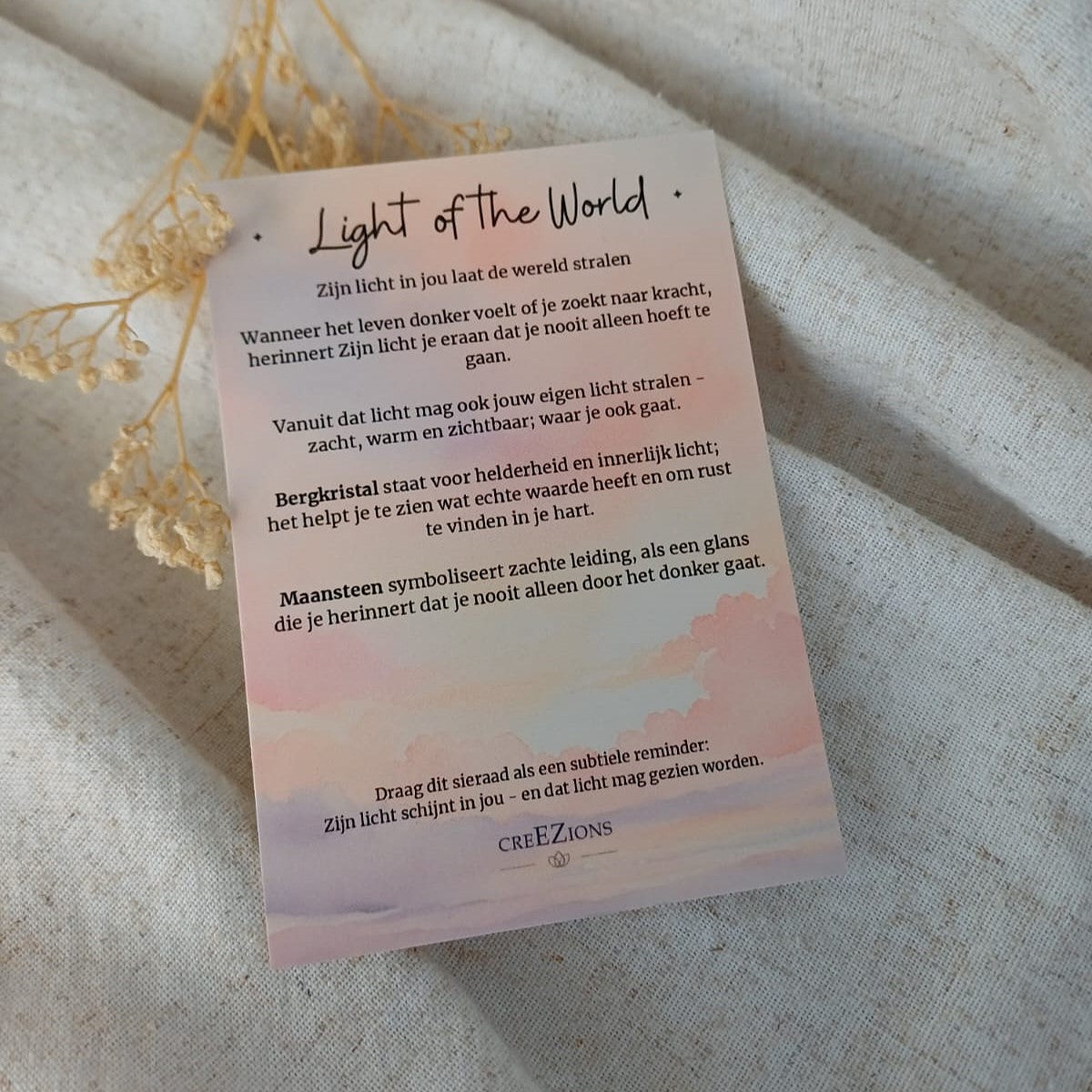 Light of the World - Ketting met Maansteen & Bergkristal