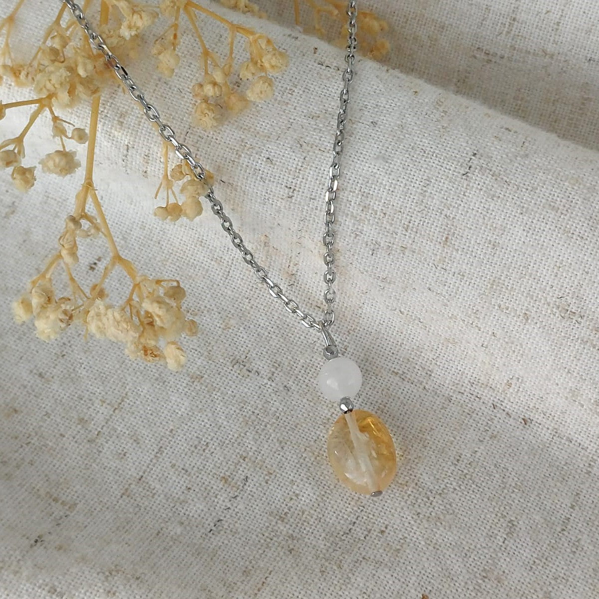 Dankbaar - Ketting met Citrien & Bergkristal