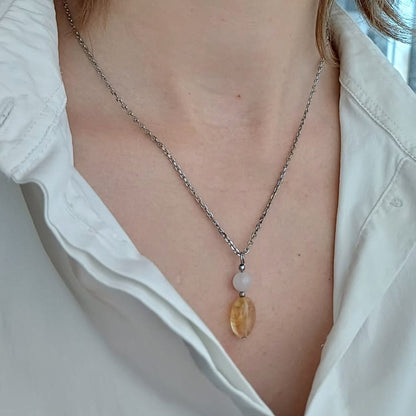 Dankbaar - Ketting met Citrien & Bergkristal