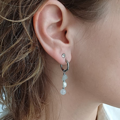 Nieuw Begin – Oorbellen met Maansteen, Witte Kwarts & Zoetwaterparel