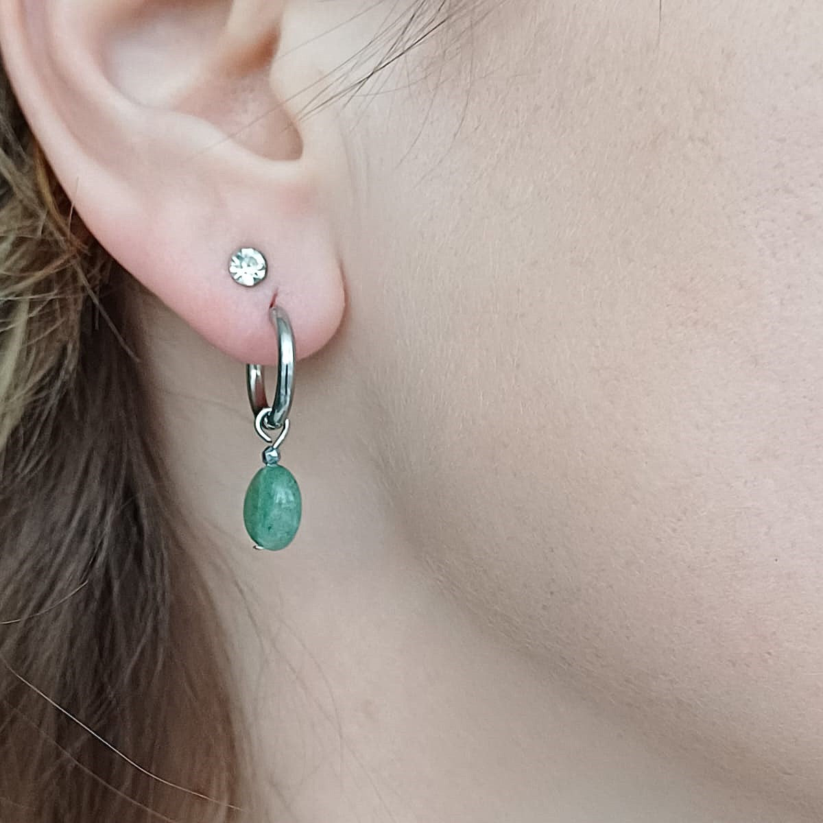 Houd vol - Oorbellen met Aventurijn