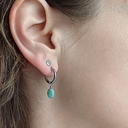 Wees stil - Oorbellen met Amazoniet