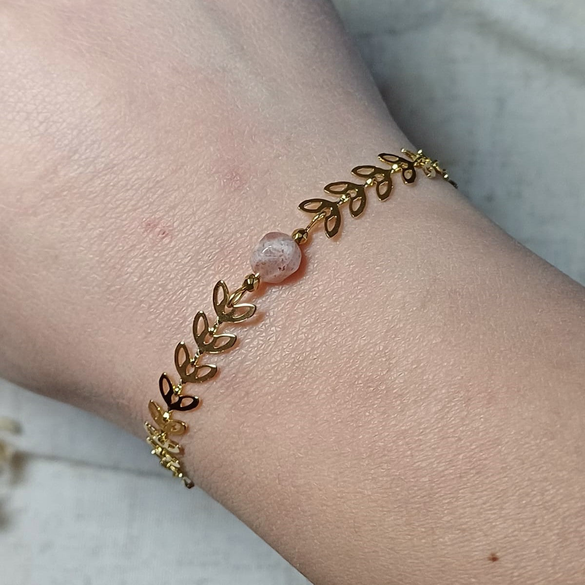 CreEZions zonnesteen armband met RVS jasseron