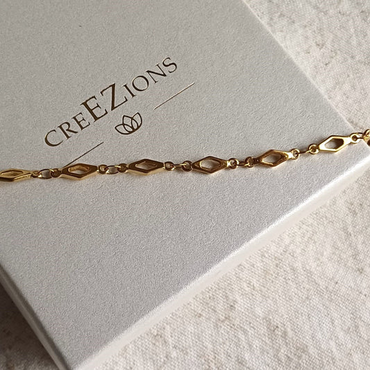 RVS armband met ruitpatroon – minimalistisch & stijlvol