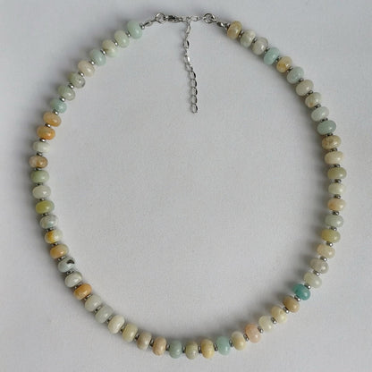 Amazoniet ketting met donut kralen - limited edition