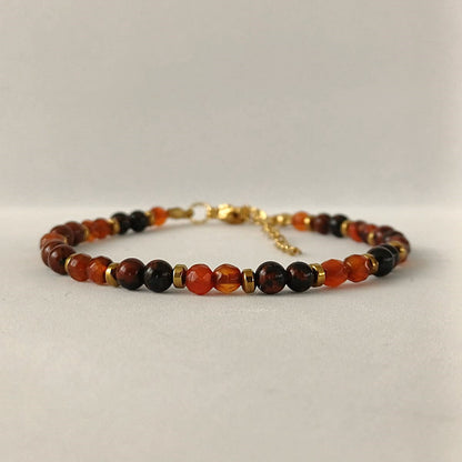 Armband met bruinrode agaat en mahonie jaspis