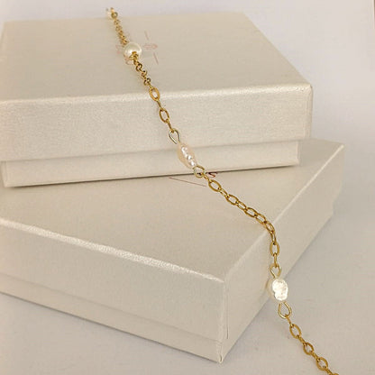 CreEZions RVS ketting met geschakelde parels