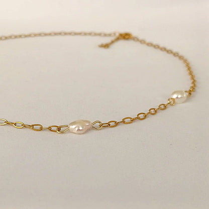 CreEZions RVS ketting met geschakelde parels