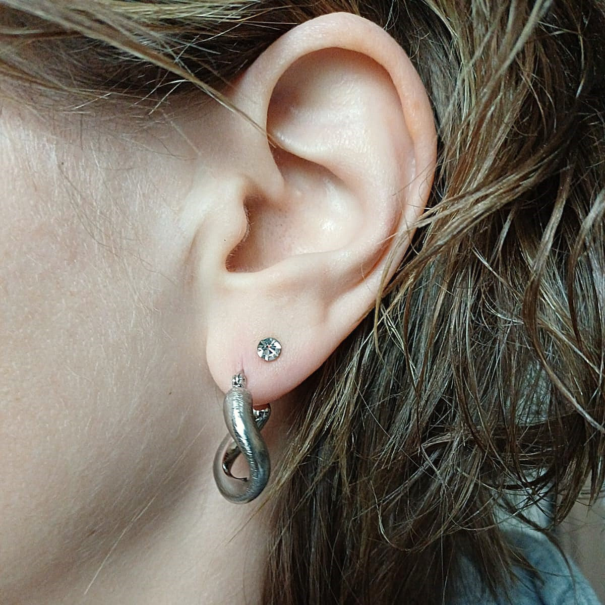 CreEZions oorbellen roestvrij staal gedraaid