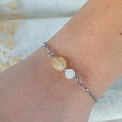 Dankbaar - Armband met Citrien & Bergkristal