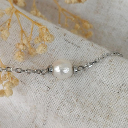 Parel in Gods Hand - Armband met Zoetwaterparel & Hematiet