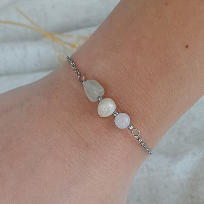 Nieuw Begin – Armband met Maansteen, Witte Kwarts & Zoetwaterparel